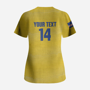 Cabo Verde Football 2026 Custom Scrub Top Tubaroes Azuis Goalkeeper Yellow Jersey