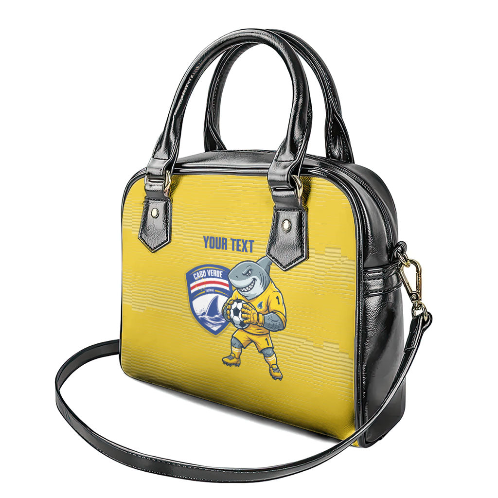 Cabo Verde Football 2026 Custom Shoulder Handbag Tubaroes Azuis Goalkeeper Yellow Jersey