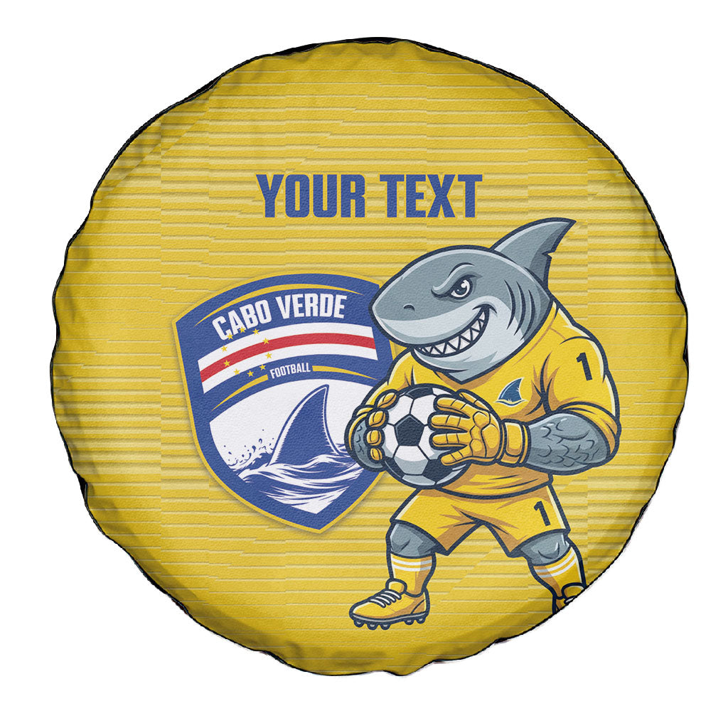 Cabo Verde Football 2026 Custom Spare Tire Cover Tubaroes Azuis Goalkeeper Yellow Jersey