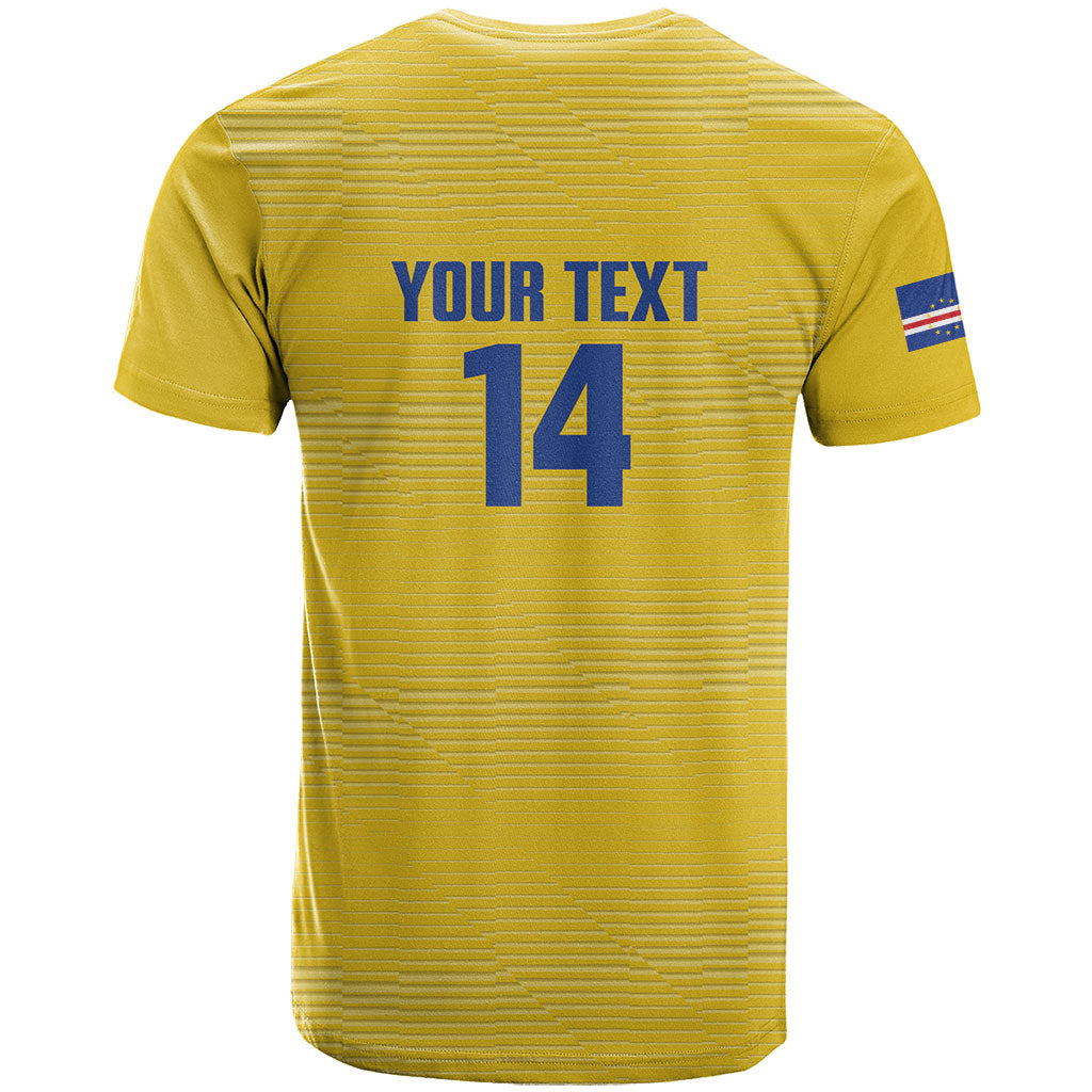 Cabo Verde Football 2026 Custom T shirt Tubaroes Azuis Goalkeeper Yellow Jersey