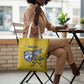 Cabo Verde Football 2026 Custom Tote Bag Tubaroes Azuis Goalkeeper Yellow Jersey