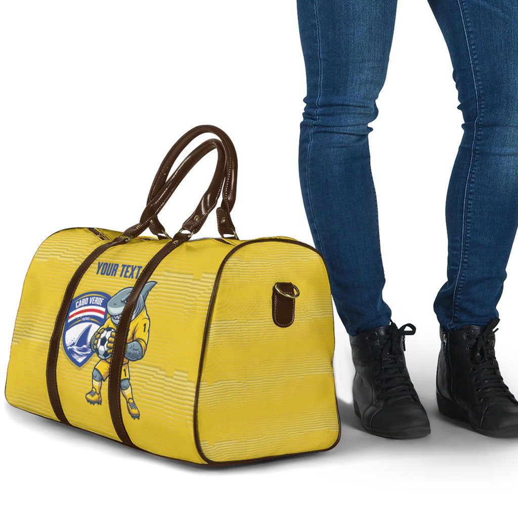 Cabo Verde Football 2026 Custom Travel Bag Tubaroes Azuis Goalkeeper Yellow Jersey