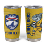 Cabo Verde Football 2026 Custom Tumbler Cup Tubaroes Azuis Goalkeeper Yellow Jersey
