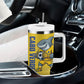 Cabo Verde Football 2026 Custom Tumbler With Handle Tubaroes Azuis Goalkeeper Yellow Jersey