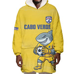 Cabo Verde Football 2026 Custom Wearable Blanket Hoodie Tubaroes Azuis Goalkeeper Yellow Jersey