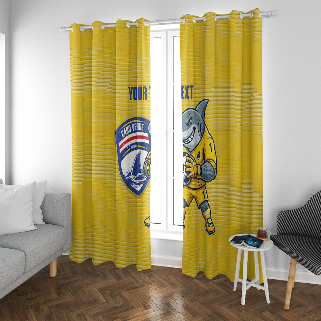 Cabo Verde Football 2026 Custom Window Curtain Tubaroes Azuis Goalkeeper Yellow Jersey