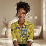 Cabo Verde Football 2026 Custom Women Casual Shirt Tubaroes Azuis Goalkeeper Yellow Jersey