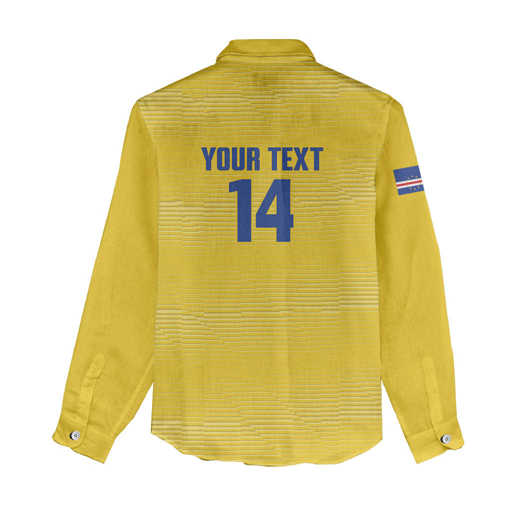 Cabo Verde Football 2026 Custom Women Casual Shirt Tubaroes Azuis Goalkeeper Yellow Jersey