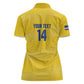Cabo Verde Football 2026 Custom Women Polo Shirt Tubaroes Azuis Goalkeeper Yellow Jersey