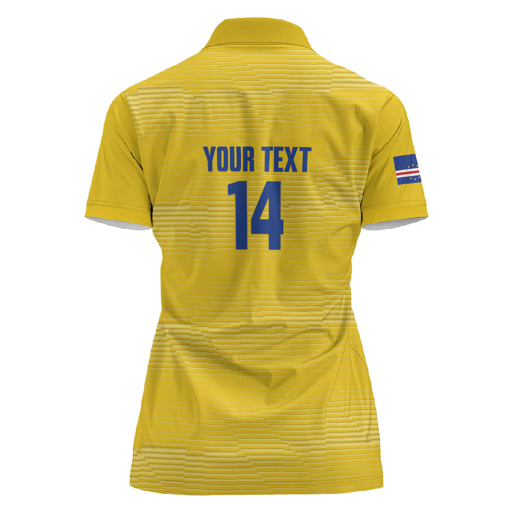 Cabo Verde Football 2026 Custom Women Polo Shirt Tubaroes Azuis Goalkeeper Yellow Jersey