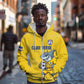 Cabo Verde Football 2026 Custom Zip Hoodie Tubaroes Azuis Goalkeeper Yellow Jersey