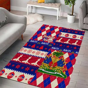 Afro Haiti Christmas Area Rug Jwaye Nowe Neg Marron With Coat Of Arms - African Pride
