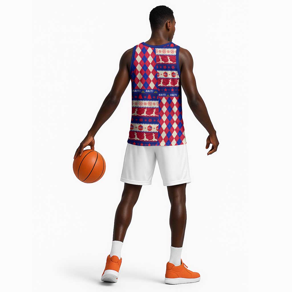 Afro Haiti Christmas Basketball Jersey Jwaye Nowe Neg Marron With Coat Of Arms - African Pride