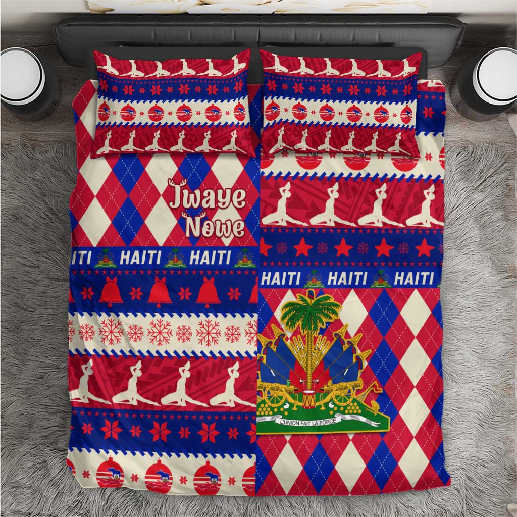 Afro Haiti Christmas Bedding Set Jwaye Nowe Neg Marron With Coat Of Arms - African Pride