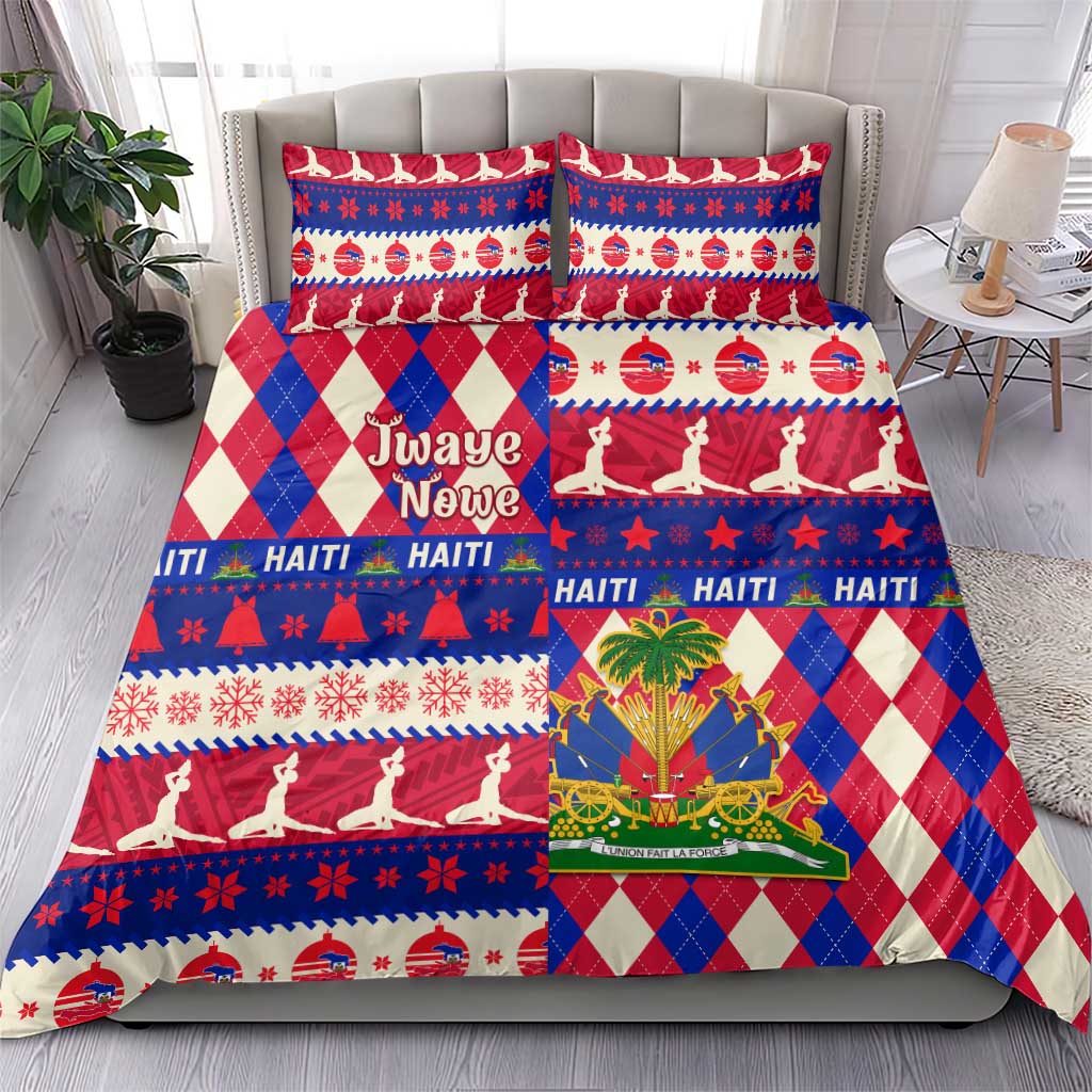 Afro Haiti Christmas Bedding Set Jwaye Nowe Neg Marron With Coat Of Arms - African Pride