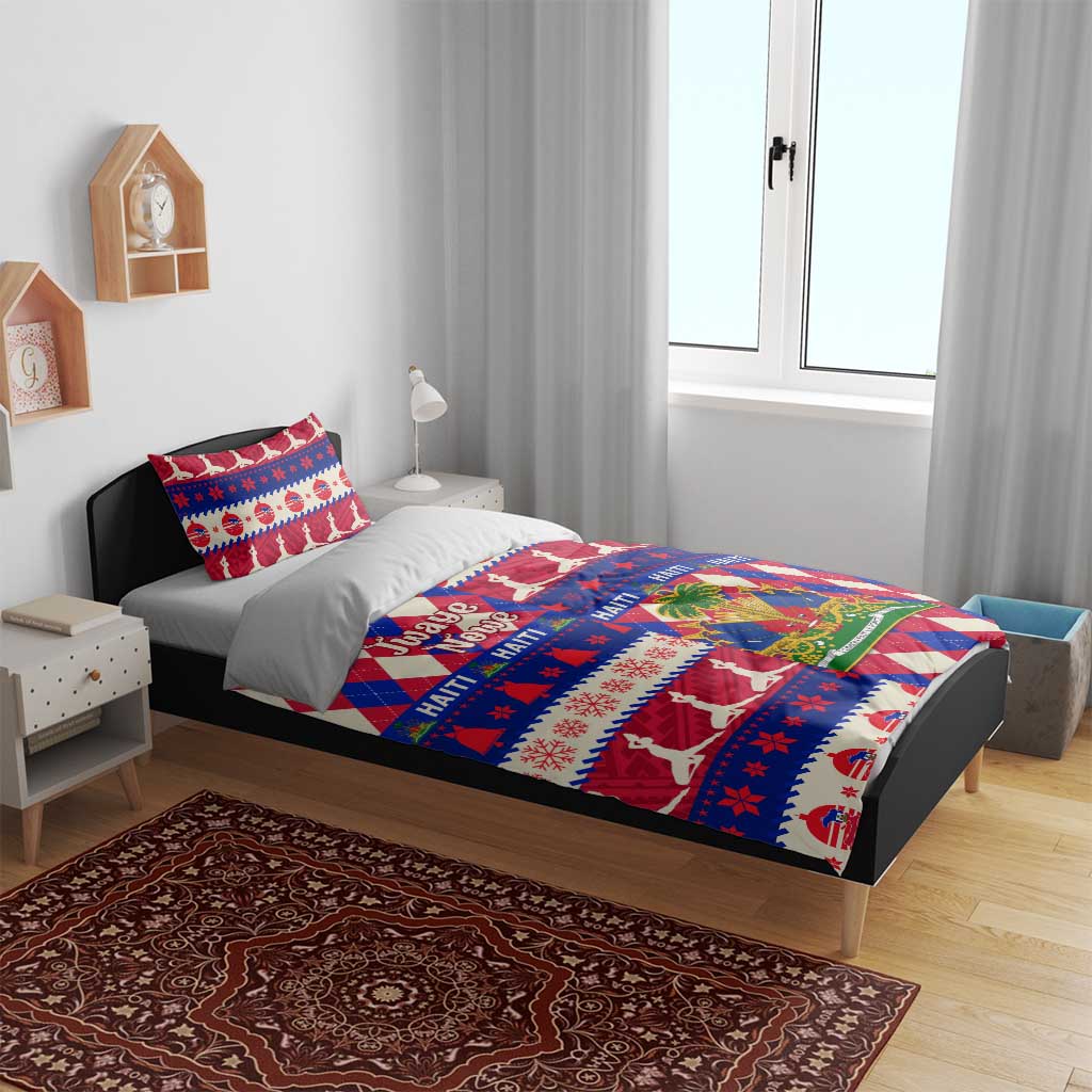 Afro Haiti Christmas Bedding Set Jwaye Nowe Neg Marron With Coat Of Arms - African Pride