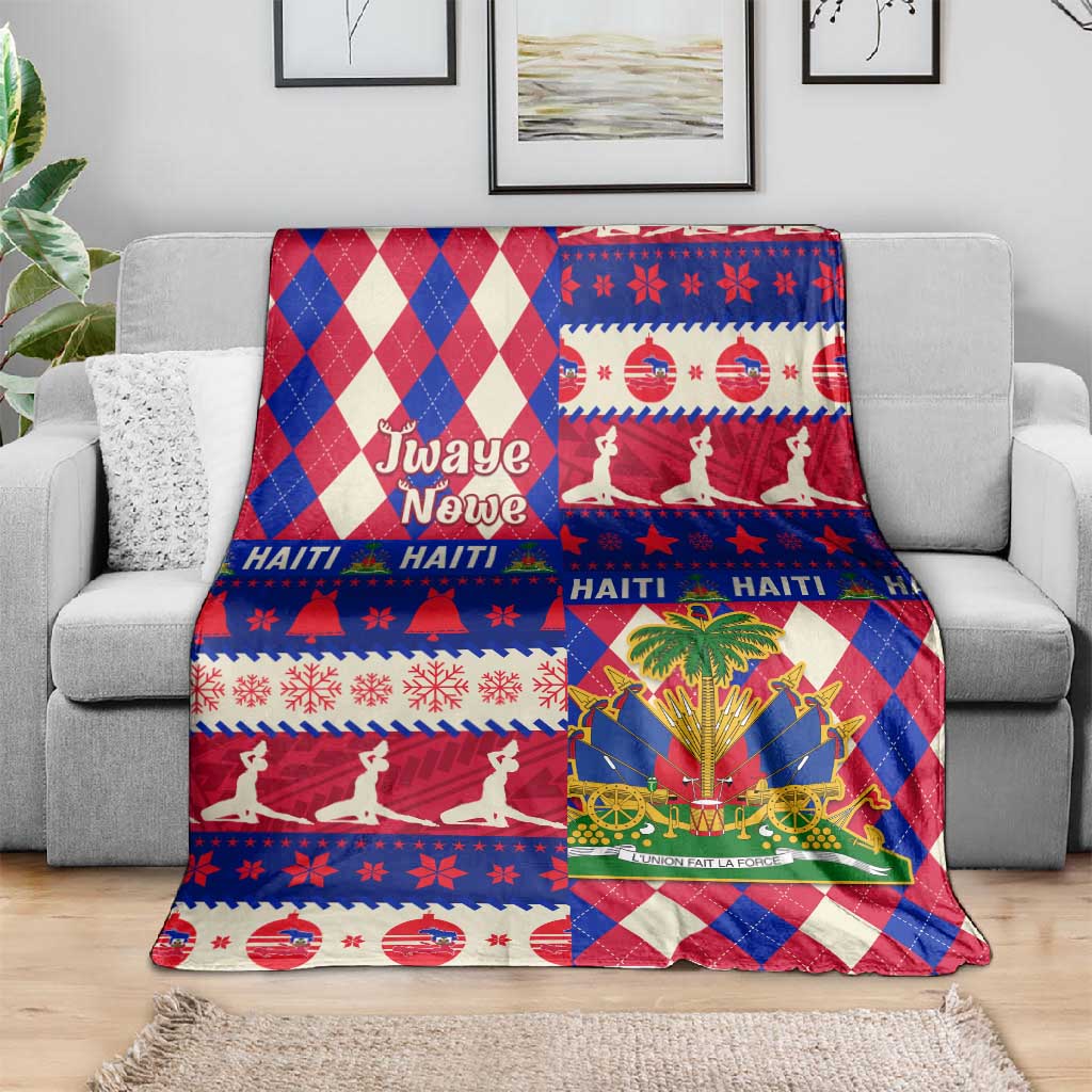 Afro Haiti Christmas Blanket Jwaye Nowe Neg Marron With Coat Of Arms - African Pride