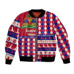 Afro Haiti Christmas Bomber Jacket Jwaye Nowe Neg Marron With Coat Of Arms - African Pride