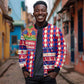 Afro Haiti Christmas Bomber Jacket Jwaye Nowe Neg Marron With Coat Of Arms - African Pride