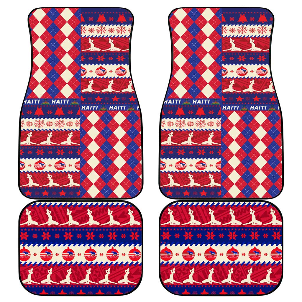 Afro Haiti Christmas Car Mats Jwaye Nowe Neg Marron With Coat Of Arms - African Pride