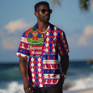 Afro Haiti Christmas Hawaiian Shirt Jwaye Nowe Neg Marron With Coat Of Arms - African Pride