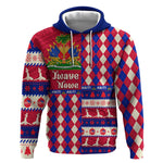 Afro Haiti Christmas Hoodie Jwaye Nowe Neg Marron With Coat Of Arms - African Pride