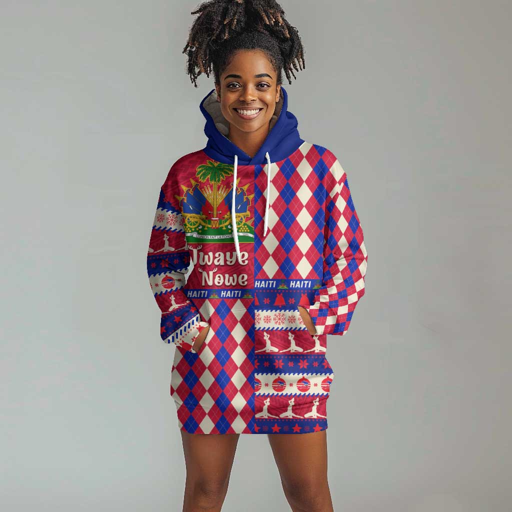 Afro Haiti Christmas Hoodie Dress Jwaye Nowe Neg Marron With Coat Of Arms - African Pride