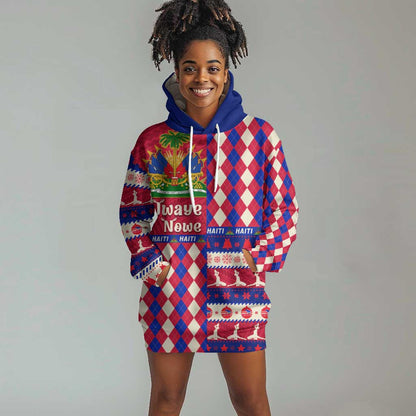 Afro Haiti Christmas Hoodie Dress Jwaye Nowe Neg Marron With Coat Of Arms - African Pride