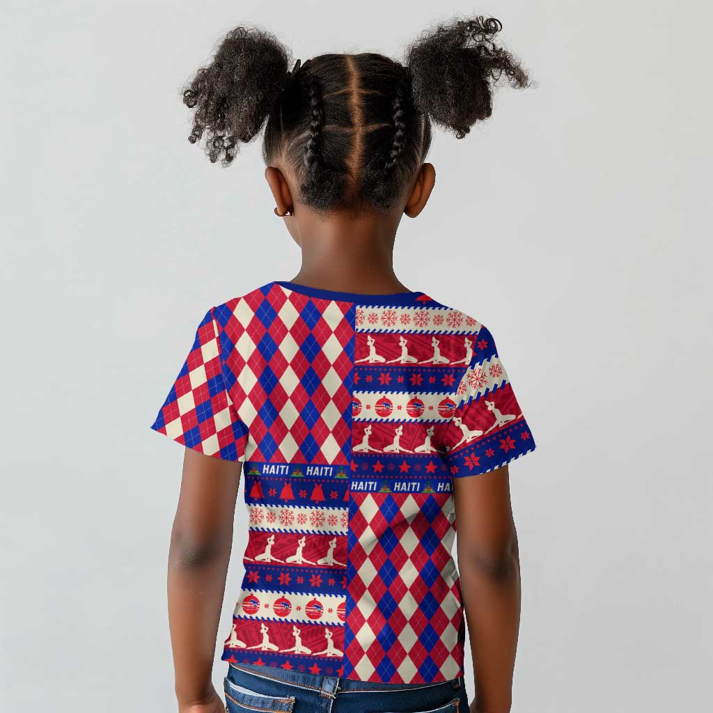 Afro Haiti Christmas Kid T shirt Jwaye Nowe Neg Marron With Coat Of Arms - African Pride