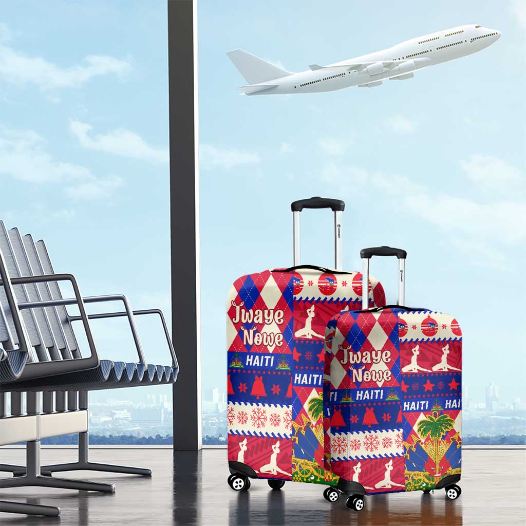 Afro Haiti Christmas Luggage Cover Jwaye Nowe Neg Marron With Coat Of Arms - African Pride