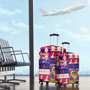 Afro Haiti Christmas Luggage Cover Jwaye Nowe Neg Marron With Coat Of Arms - African Pride