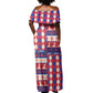Afro Haiti Christmas Off Shoulder Maxi Dress Jwaye Nowe Neg Marron With Coat Of Arms - African Pride