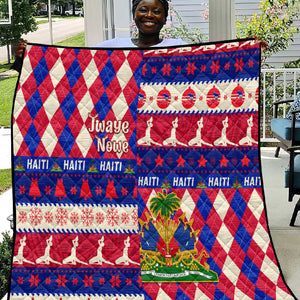 Afro Haiti Christmas Quilt Jwaye Nowe Neg Marron With Coat Of Arms - African Pride