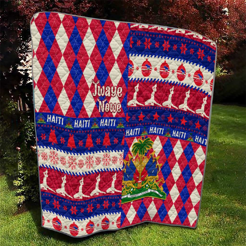 Afro Haiti Christmas Quilt Jwaye Nowe Neg Marron With Coat Of Arms - African Pride