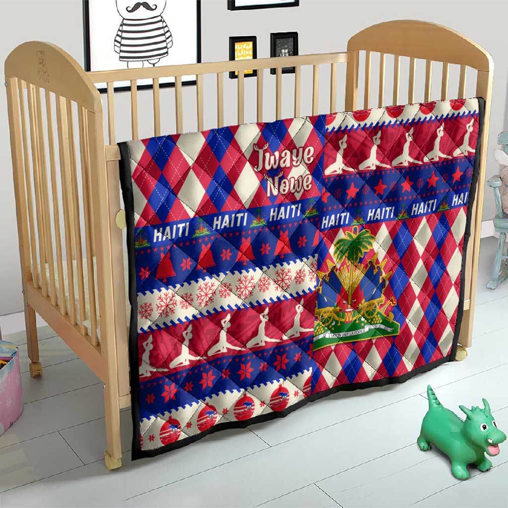 Afro Haiti Christmas Quilt Jwaye Nowe Neg Marron With Coat Of Arms - African Pride