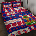 Afro Haiti Christmas Quilt Bed Set Jwaye Nowe Neg Marron With Coat Of Arms - African Pride