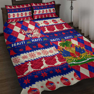 Afro Haiti Christmas Quilt Bed Set Jwaye Nowe Neg Marron With Coat Of Arms - African Pride