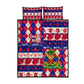 Afro Haiti Christmas Quilt Bed Set Jwaye Nowe Neg Marron With Coat Of Arms - African Pride