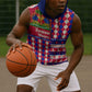 Afro Haiti Christmas Sleeveless Hoodie Jwaye Nowe Neg Marron With Coat Of Arms - African Pride