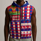Afro Haiti Christmas Sleeveless Zip Hoodie Jwaye Nowe Neg Marron With Coat Of Arms - African Pride