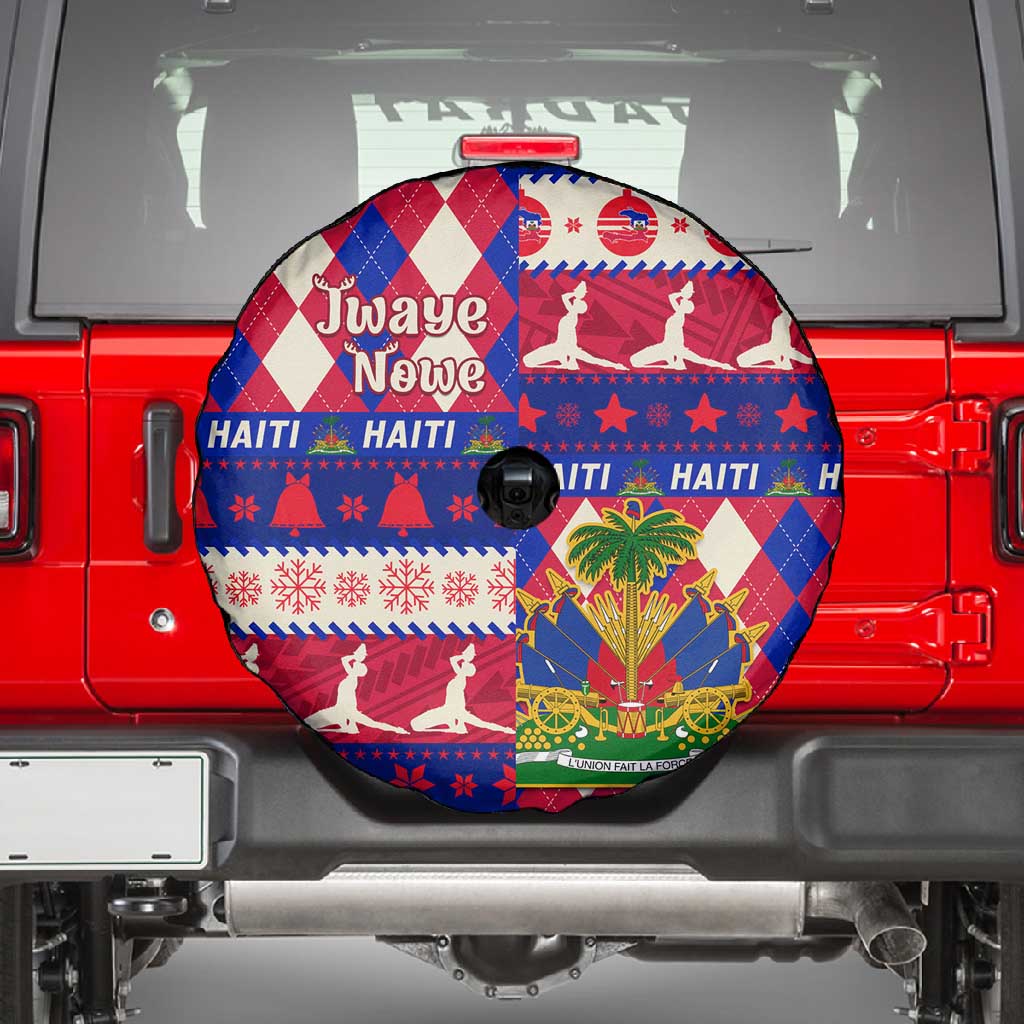 Afro Haiti Christmas Spare Tire Cover Jwaye Nowe Neg Marron With Coat Of Arms - African Pride