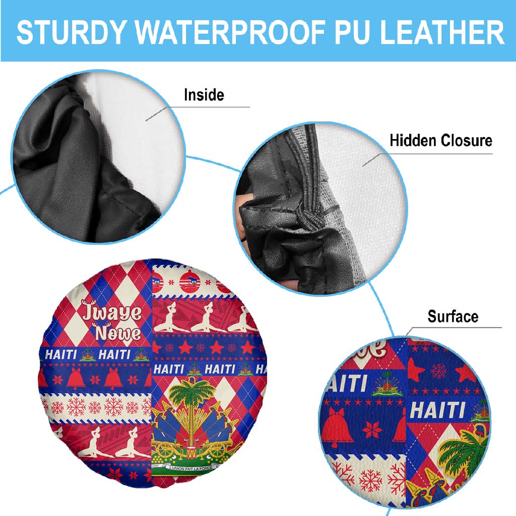 Afro Haiti Christmas Spare Tire Cover Jwaye Nowe Neg Marron With Coat Of Arms - African Pride