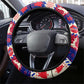 Afro Haiti Christmas Steering Wheel Cover Jwaye Nowe Neg Marron With Coat Of Arms - African Pride