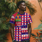 Afro Haiti Christmas T shirt Jwaye Nowe Neg Marron With Coat Of Arms - African Pride