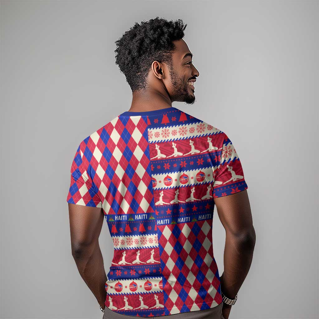 Afro Haiti Christmas T shirt Jwaye Nowe Neg Marron With Coat Of Arms - African Pride