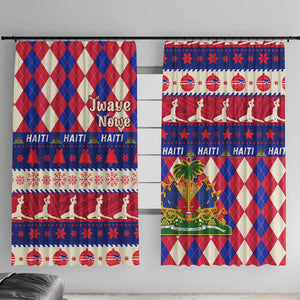 Afro Haiti Christmas Window Curtain Jwaye Nowe Neg Marron With Coat Of Arms - African Pride