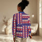 Afro Haiti Christmas Women Casual Shirt Jwaye Nowe Neg Marron With Coat Of Arms - African Pride