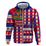 Afro Haiti Christmas Zip Hoodie Jwaye Nowe Neg Marron With Coat Of Arms - African Pride