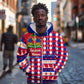 Afro Haiti Christmas Zip Hoodie Jwaye Nowe Neg Marron With Coat Of Arms - African Pride