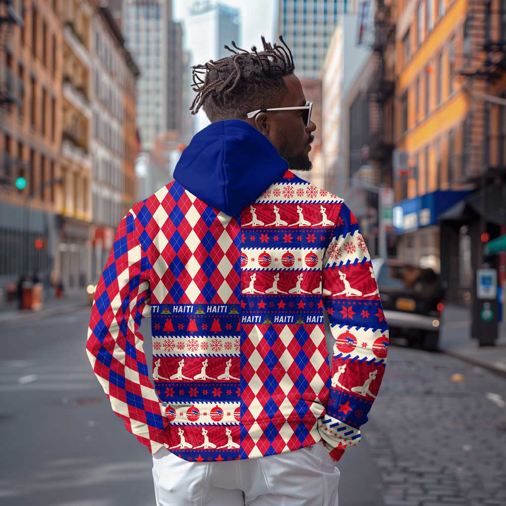 Afro Haiti Christmas Zip Hoodie Jwaye Nowe Neg Marron With Coat Of Arms - African Pride